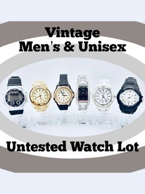 6 Used Untested Name Brand Men’s & Unisex Watch Lot / Bundle